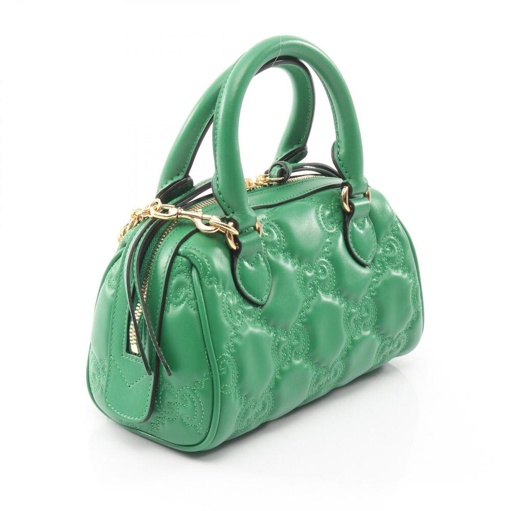 Gucci GG Matelasse 2way Handbag Leather Green